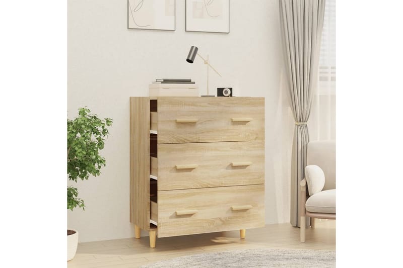 beBasic Skjenk sonoma eik 70x34x90 cm konstruert tre - Brun - Oppbevaring - Oppbevaringsmøbler - Sideboard & skjenker