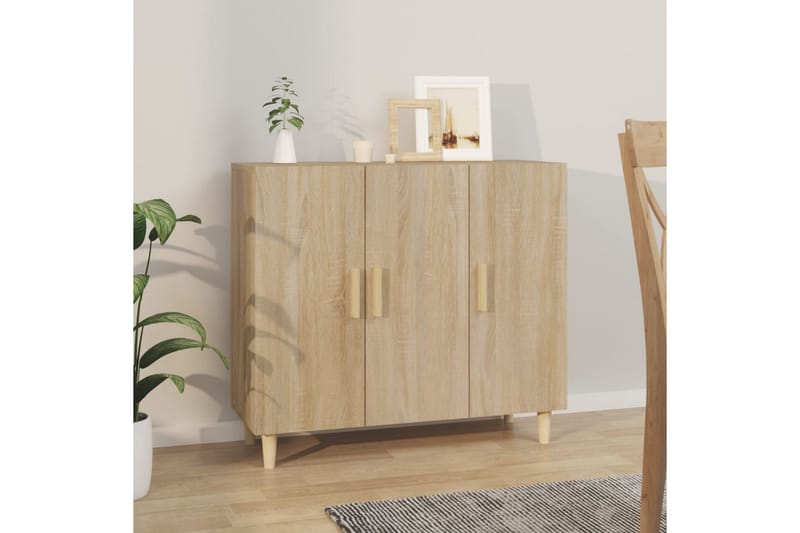 beBasic Skjenk sonoma eik 90x34x80 cm konstruert tre - Brun - Oppbevaring - Oppbevaringsmøbler - Sideboard & skjenker