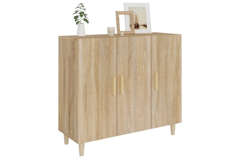 beBasic Skjenk sonoma eik 90x34x80 cm konstruert tre - Brun - Oppbevaring - Oppbevaringsmøbler - Sideboard & skjenker