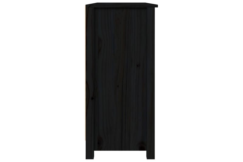 beBasic Skjenk svart 100x35x74 cm heltre furu - Svart - Sideboard & skjenker