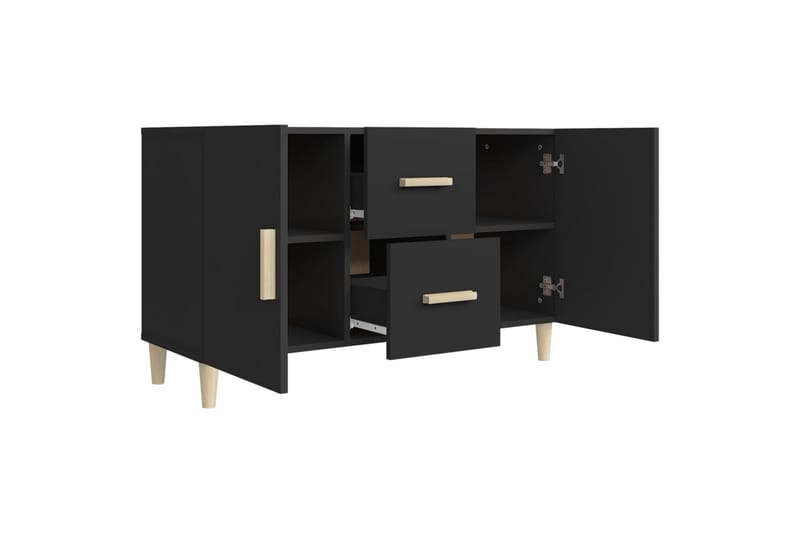 beBasic Skjenk svart 100x36x60 cm konstruert tre - Svart - Oppbevaring - Oppbevaringsmøbler - Sideboard & skjenker