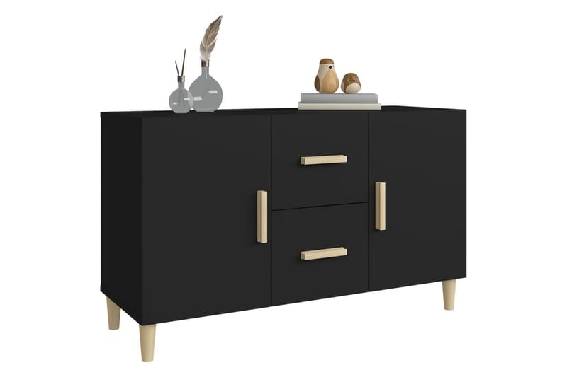 beBasic Skjenk svart 100x36x60 cm konstruert tre - Svart - Oppbevaring - Oppbevaringsmøbler - Sideboard & skjenker