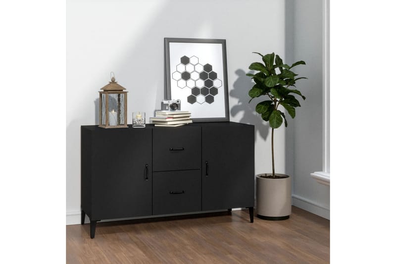 beBasic Skjenk svart 100x36x60 cm konstruert tre - Svart - Oppbevaring - Oppbevaringsmøbler - Sideboard & skjenker