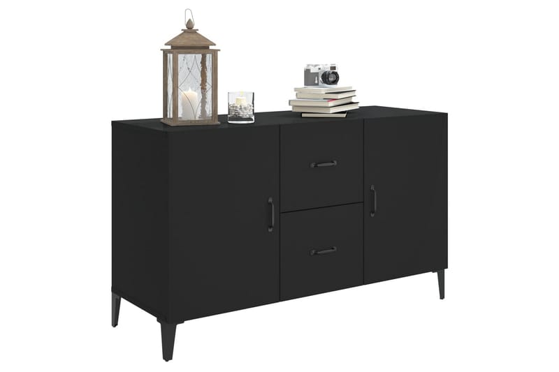 beBasic Skjenk svart 100x36x60 cm konstruert tre - Svart - Oppbevaring - Oppbevaringsmøbler - Sideboard & skjenker