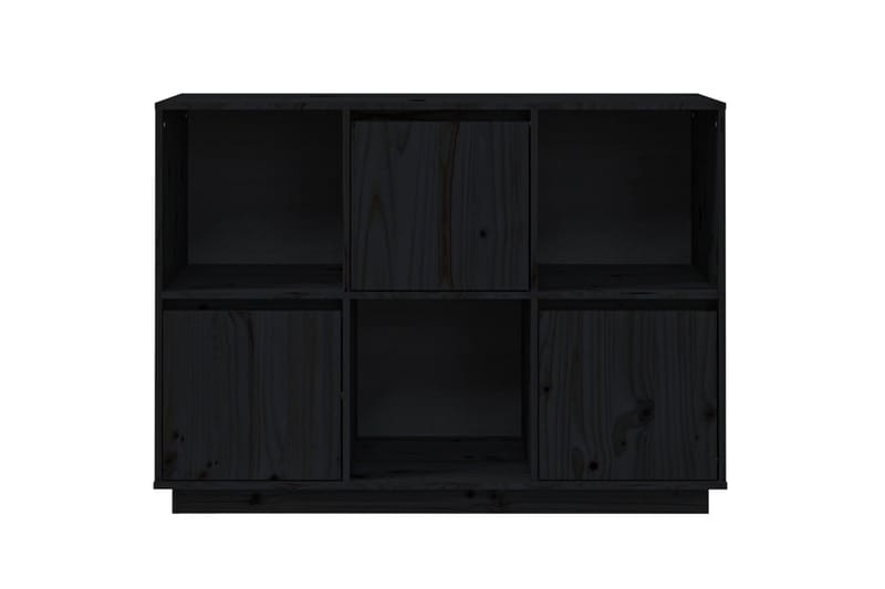 beBasic Skjenk svart 110,5x35x80 cm heltre furu - Svart - Sideboard & skjenker