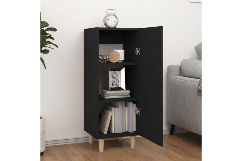 beBasic Skjenk svart 34,5x34x90 cm konstruert tre - Svart - Oppbevaring - Oppbevaringsmøbler - Sideboard & skjenker
