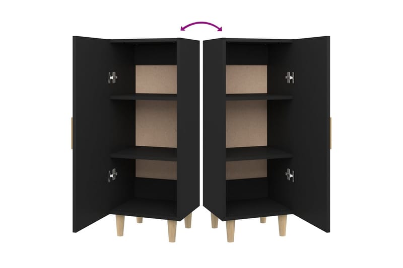beBasic Skjenk svart 34,5x34x90 cm konstruert tre - Svart - Oppbevaring - Oppbevaringsmøbler - Sideboard & skjenker