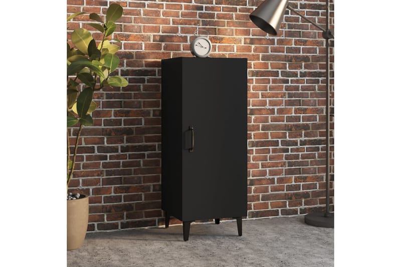 beBasic Skjenk svart 34,5x34x90 cm konstruert tre - Svart - Oppbevaring - Oppbevaringsmøbler - Sideboard & skjenker