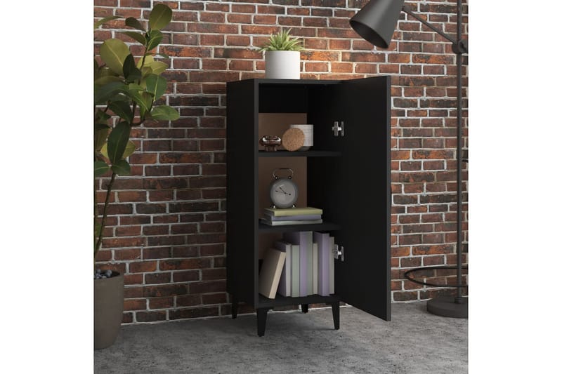 beBasic Skjenk svart 34,5x34x90 cm konstruert tre - Svart - Oppbevaring - Oppbevaringsmøbler - Sideboard & skjenker