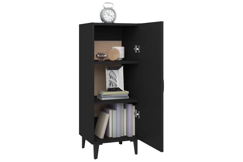 beBasic Skjenk svart 34,5x34x90 cm konstruert tre - Svart - Oppbevaring - Oppbevaringsmøbler - Sideboard & skjenker