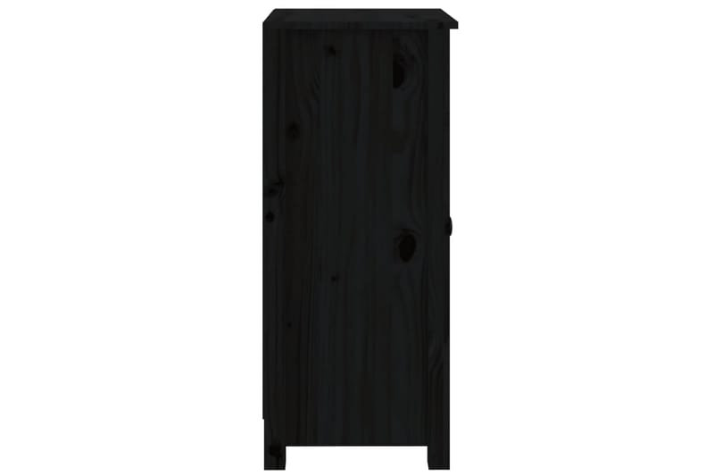 beBasic Skjenk svart 40x35x80 cm heltre furu - Svart - Sideboard & skjenker