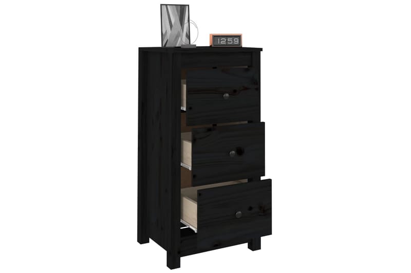 beBasic Skjenk svart 40x35x80 cm heltre furu - Svart - Oppbevaring - Oppbevaringsmøbler - Sideboard & skjenker