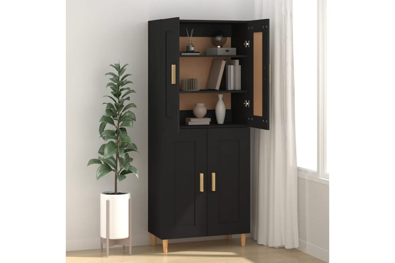beBasic Skjenk svart 69,5x34x90 cm konstruert tre - Svart - Oppbevaring - Oppbevaringsmøbler - Sideboard & skjenker