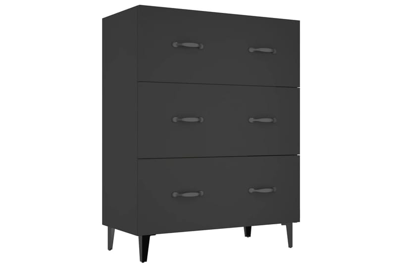 beBasic Skjenk svart 69,5x34x90 cm konstruert tre - Svart - Oppbevaring - Oppbevaringsmøbler - Sideboard & skjenker