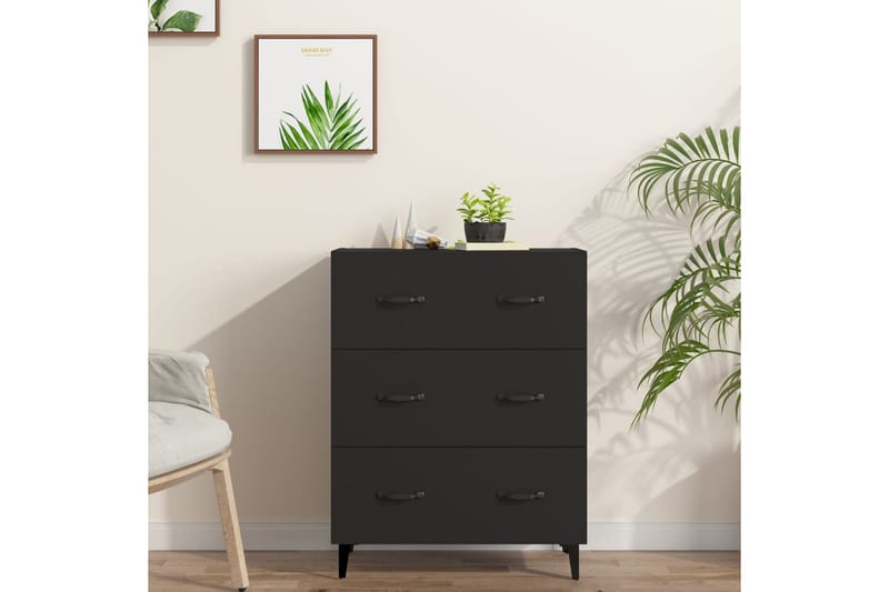 beBasic Skjenk svart 69,5x34x90 cm konstruert tre - Svart - Sideboard & skjenker