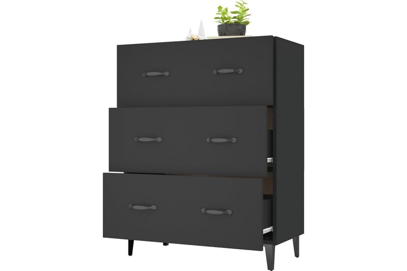 beBasic Skjenk svart 69,5x34x90 cm konstruert tre - Svart - Oppbevaring - Oppbevaringsmøbler - Sideboard & skjenker