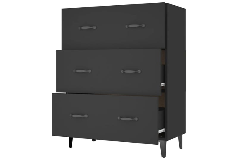 beBasic Skjenk svart 69,5x34x90 cm konstruert tre - Svart - Oppbevaring - Oppbevaringsmøbler - Sideboard & skjenker