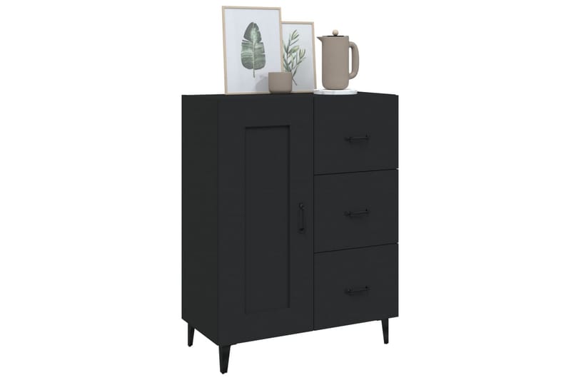 beBasic Skjenk svart 69,5x34x90 cm konstruert tre - Svart - Oppbevaring - Oppbevaringsmøbler - Sideboard & skjenker