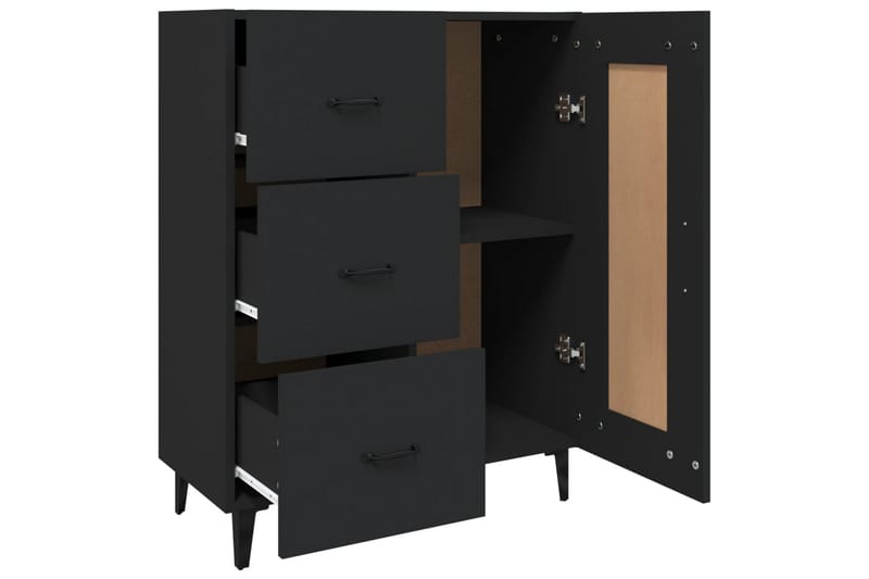 beBasic Skjenk svart 69,5x34x90 cm konstruert tre - Svart - Oppbevaring - Oppbevaringsmøbler - Sideboard & skjenker