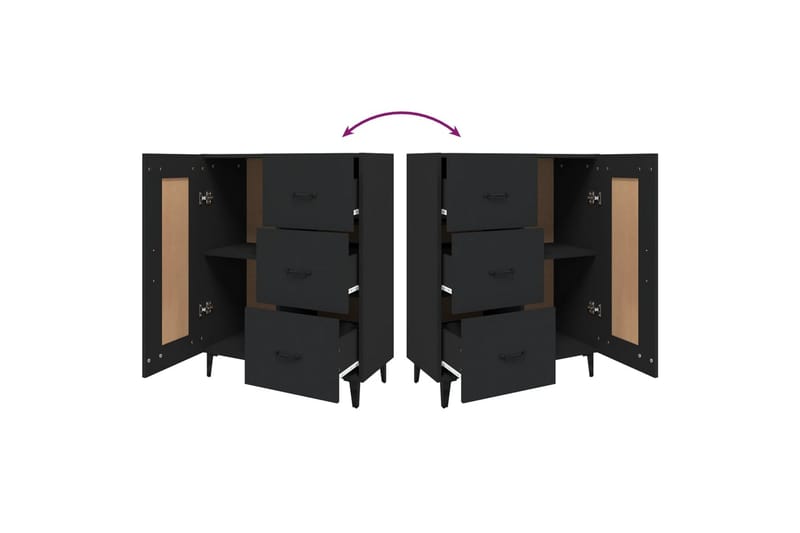 beBasic Skjenk svart 69,5x34x90 cm konstruert tre - Svart - Oppbevaring - Oppbevaringsmøbler - Sideboard & skjenker
