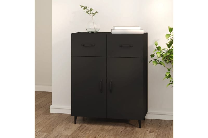 beBasic Skjenk svart 69,5x34x90 cm konstruert tre - Svart - Oppbevaring - Oppbevaringsmøbler - Sideboard & skjenker