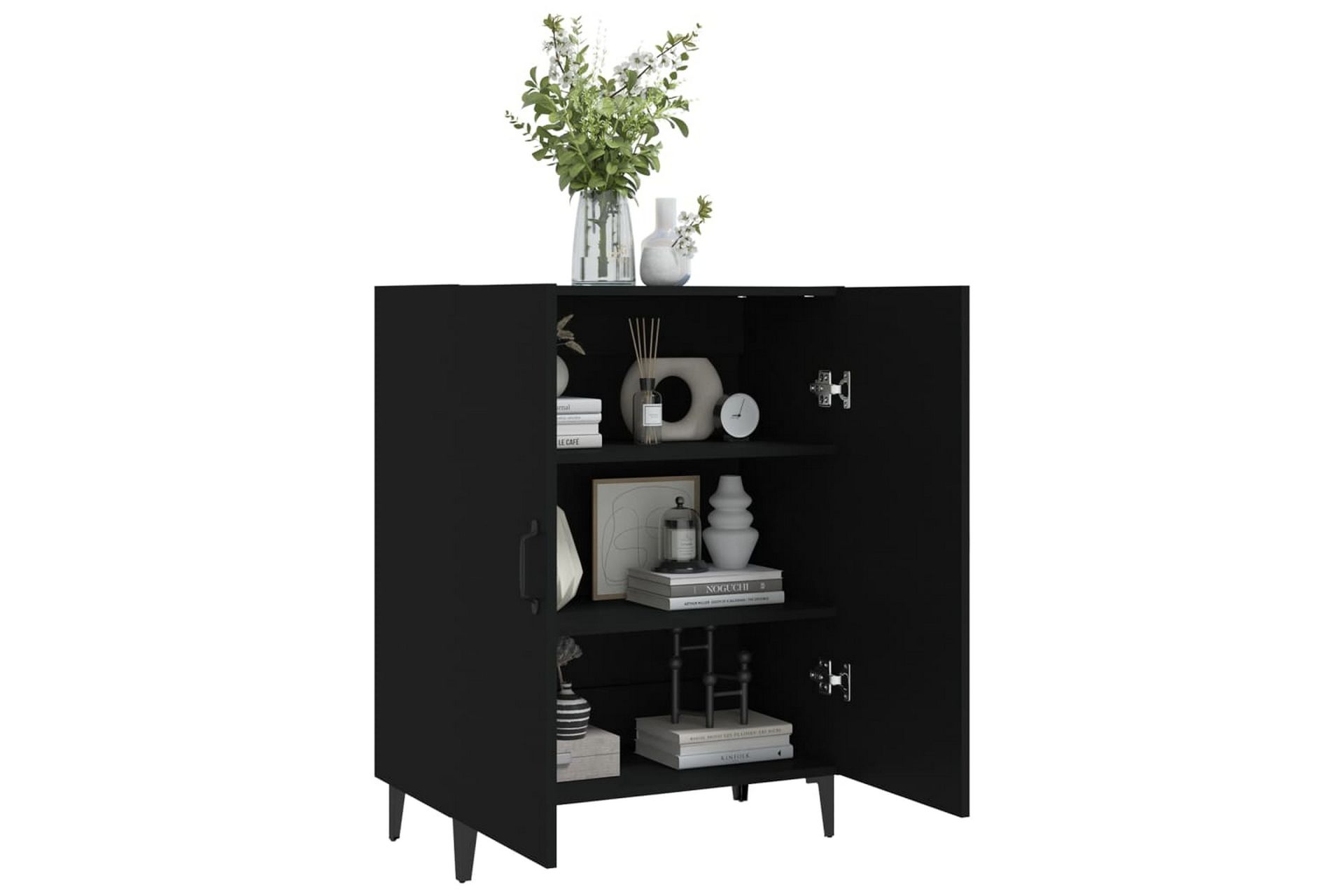 beBasic Skjenk svart 70x34x90 cm konstruert tre - Svart - Oppbevaring - Oppbevaringsmøbler - Sideboard & skjenker