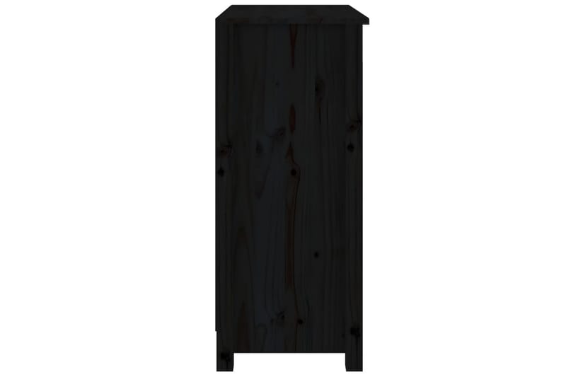 beBasic Skjenk svart 70x35x80 cm heltre furu - Svart - Sideboard & skjenker