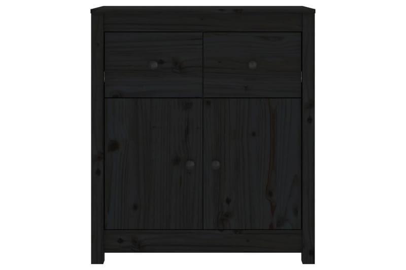 beBasic Skjenk svart 70x35x80 cm heltre furu - Svart - Oppbevaring - Oppbevaringsmøbler - Sideboard & skjenker