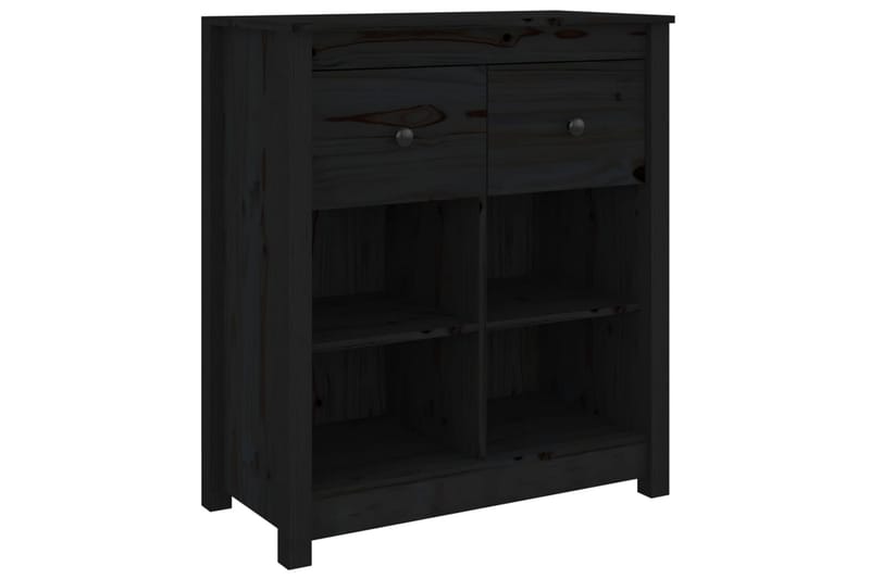 beBasic Skjenk svart 70x35x80 cm heltre furu - Svart - Oppbevaring - Oppbevaringsmøbler - Sideboard & skjenker