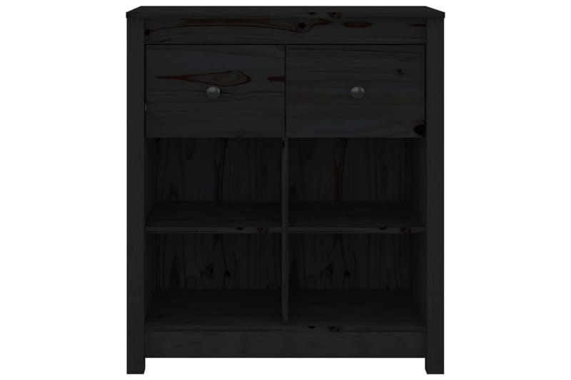 beBasic Skjenk svart 70x35x80 cm heltre furu - Svart - Oppbevaring - Oppbevaringsmøbler - Sideboard & skjenker
