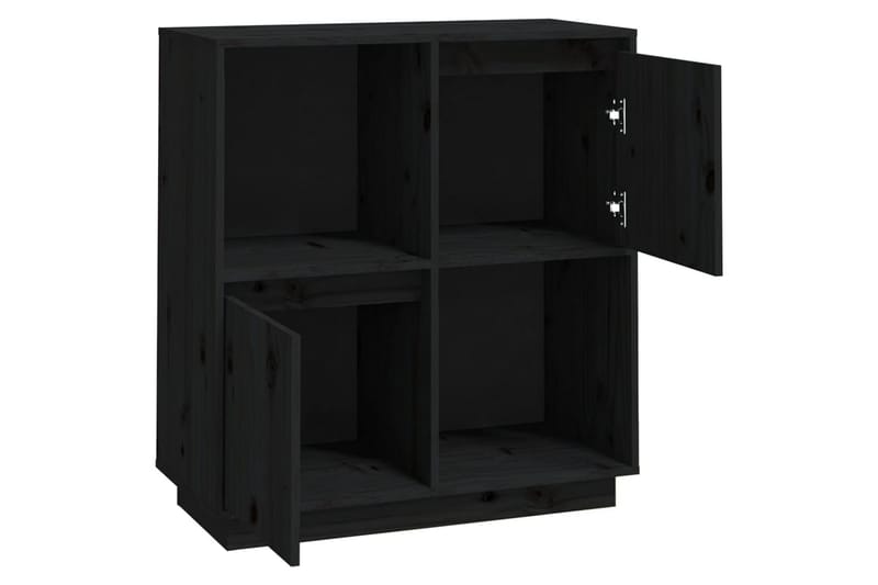 beBasic Skjenk svart 74x35x80 cm heltre furu - Svart - Oppbevaring - Oppbevaringsmøbler - Sideboard & skjenker
