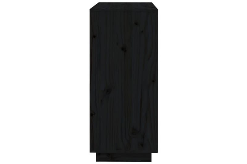 beBasic Skjenk svart 74x35x80 cm heltre furu - Svart - Sideboard & skjenker