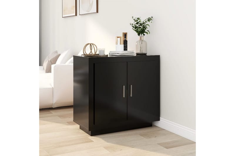 beBasic Skjenk svart 80x40x75 cm konstruert tre - Svart - Oppbevaring - Oppbevaringsmøbler - Sideboard & skjenker