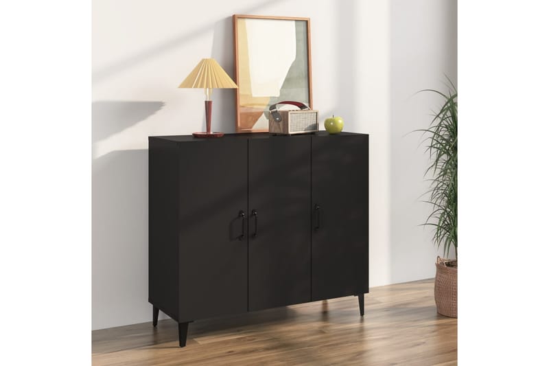 beBasic Skjenk svart 90x34x80 cm konstruert tre - Svart - Oppbevaring - Oppbevaringsmøbler - Sideboard & skjenker