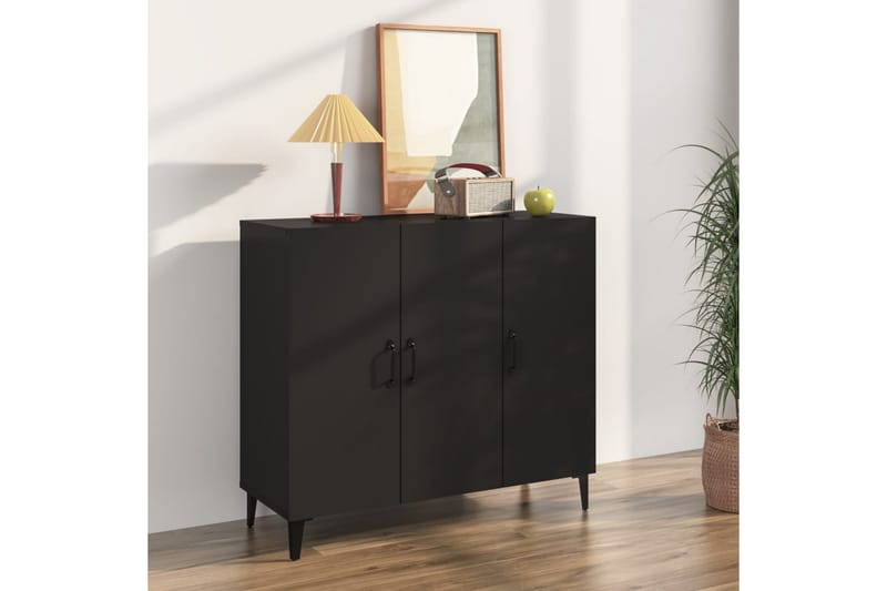 beBasic Skjenk svart 90x34x80 cm konstruert tre - Svart - Sideboard & skjenker