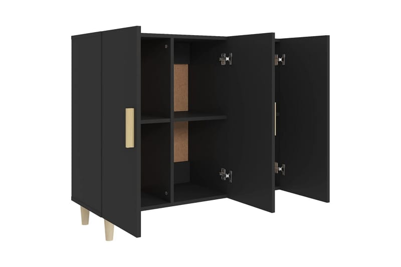 beBasic Skjenk svart 90x34x80 cm konstruert tre - Svart - Oppbevaring - Oppbevaringsmøbler - Sideboard & skjenker