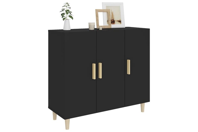 beBasic Skjenk svart 90x34x80 cm konstruert tre - Svart - Oppbevaring - Oppbevaringsmøbler - Sideboard & skjenker
