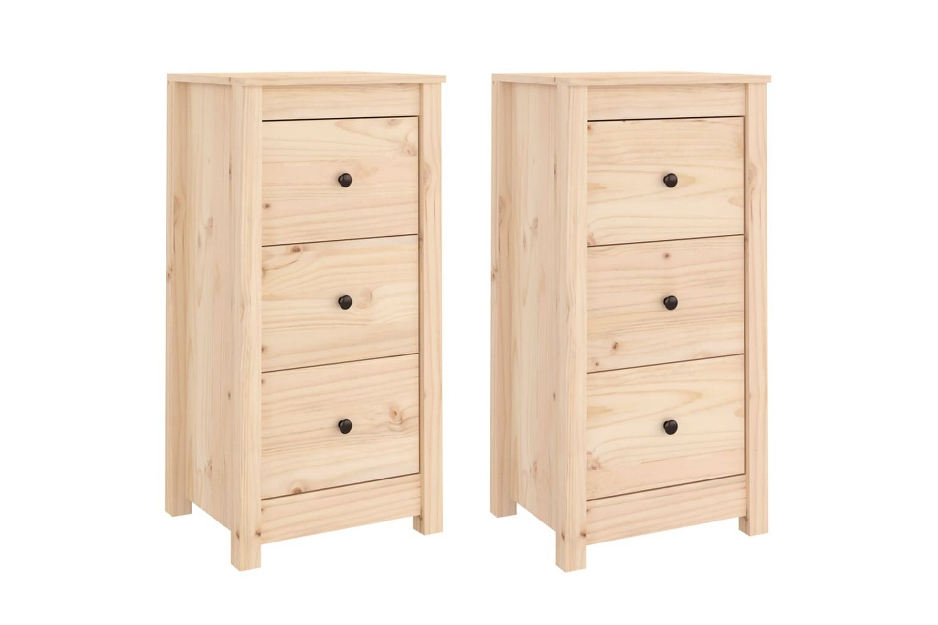 beBasic Skjenker 2 stk 40x35x80 cm heltre furu - Brun - Oppbevaring - Oppbevaringsmøbler - Sideboard & skjenker