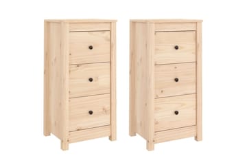 beBasic Skjenker 2 stk 40x35x80 cm heltre furu - Brun - Oppbevaring - Oppbevaringsmøbler - Sideboard & skjenker