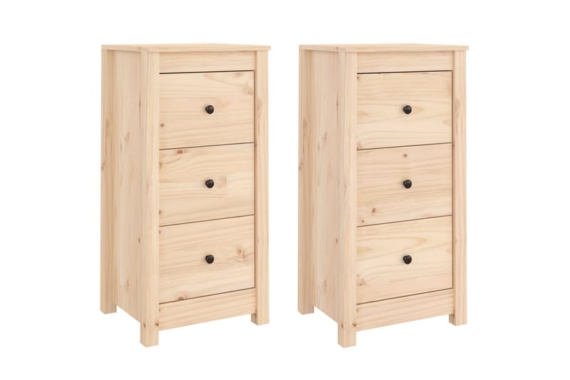 beBasic Skjenker 2 stk 40x35x80 cm heltre furu - Brun - Oppbevaring - Oppbevaringsmøbler - Sideboard & skjenker