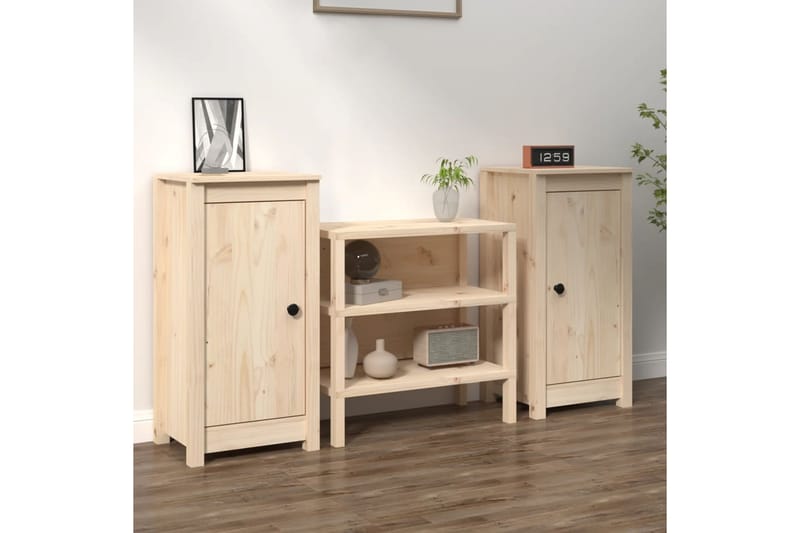 beBasic Skjenker 2 stk 40x35x80 cm heltre furu - Brun - Sideboard & skjenker