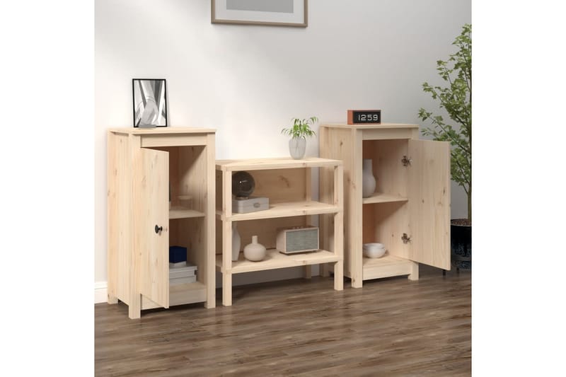 beBasic Skjenker 2 stk 40x35x80 cm heltre furu - Brun - Oppbevaring - Oppbevaringsmøbler - Sideboard & skjenker