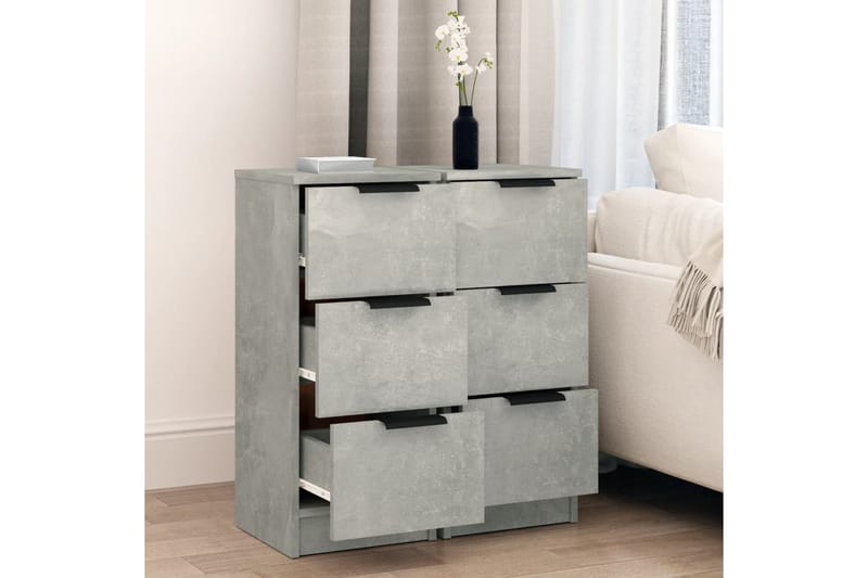 beBasic Skjenker 2 stk betonggrå 30x30x70 cm konstruert tre - GrÃ¥ - Oppbevaring - Oppbevaringsmøbler - Sideboard & skjenker