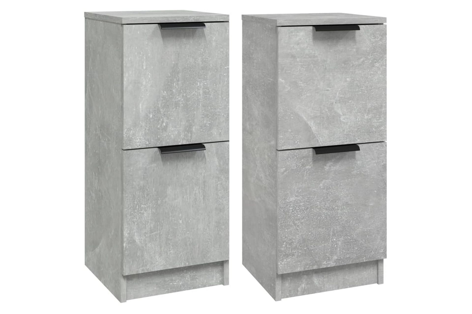 beBasic Skjenker 2 stk betonggrå 30x30x70 cm konstruert tre - GrÃ¥ - Oppbevaring - Oppbevaringsmøbler - Sideboard & skjenker