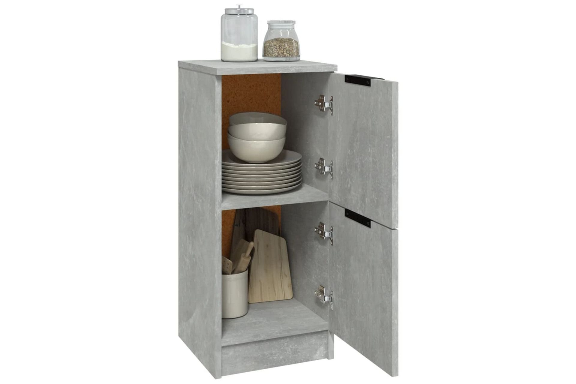 beBasic Skjenker 2 stk betonggrå 30x30x70 cm konstruert tre - GrÃ¥ - Oppbevaring - Oppbevaringsmøbler - Sideboard & skjenker