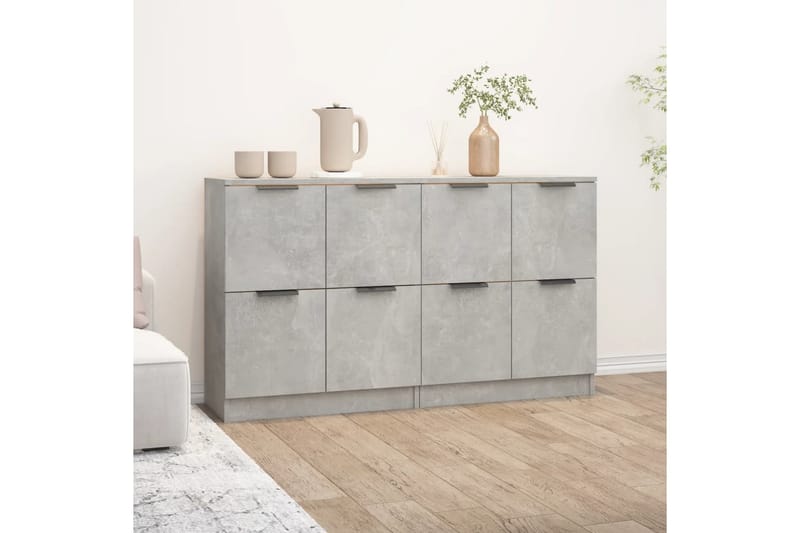beBasic Skjenker 2 stk betonggrå 60x30x70 cm konstruert tre - GrÃ¥ - Oppbevaring - Oppbevaringsmøbler - Sideboard & skjenker