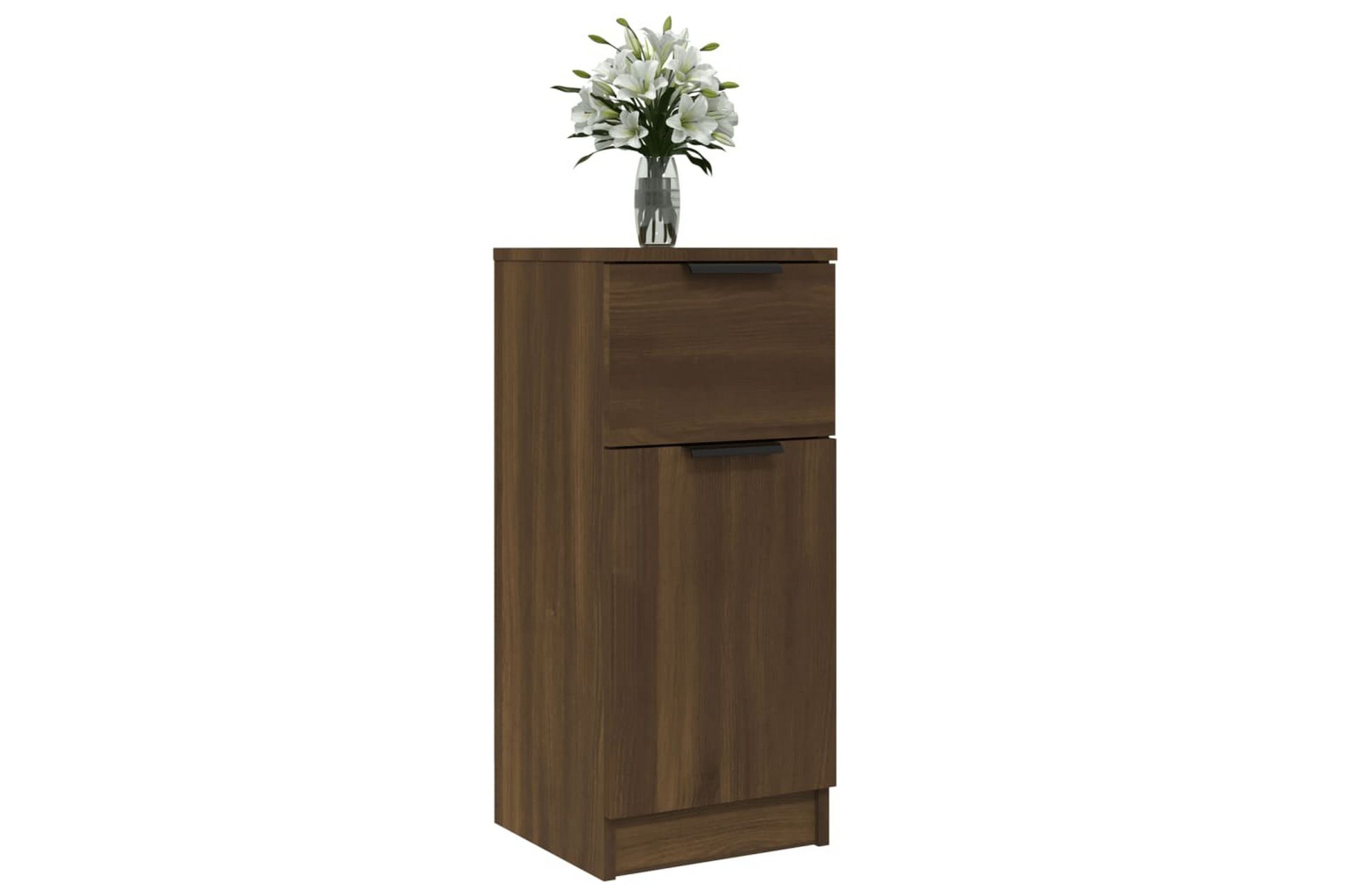 beBasic Skjenker 2 stk brun eik 30x30x70 cm konstruert tre - Brun - Oppbevaring - Oppbevaringsmøbler - Sideboard & skjenker