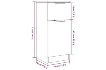 beBasic Skjenker 2 stk brun eik 30x30x70 cm konstruert tre - Brun - Oppbevaring - Oppbevaringsmøbler - Sideboard & skjenker