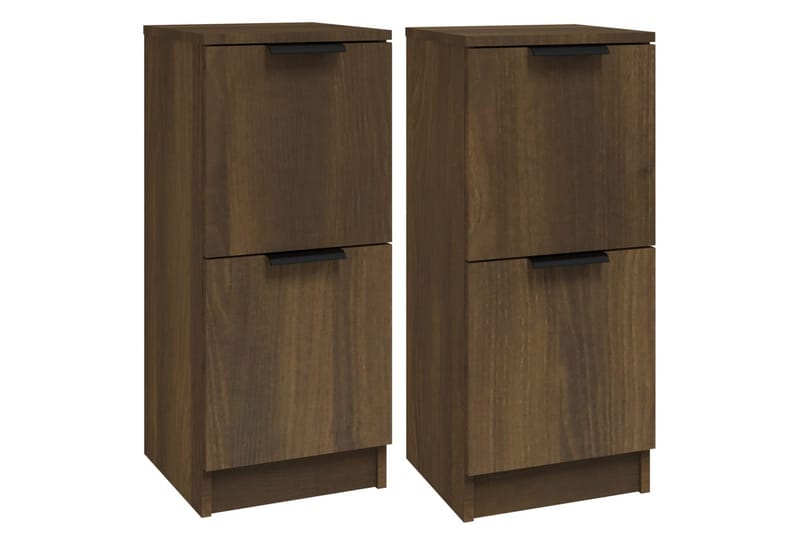 beBasic Skjenker 2 stk brun eik 30x30x70 cm konstruert tre - Brun - Oppbevaring - Oppbevaringsmøbler - Sideboard & skjenker