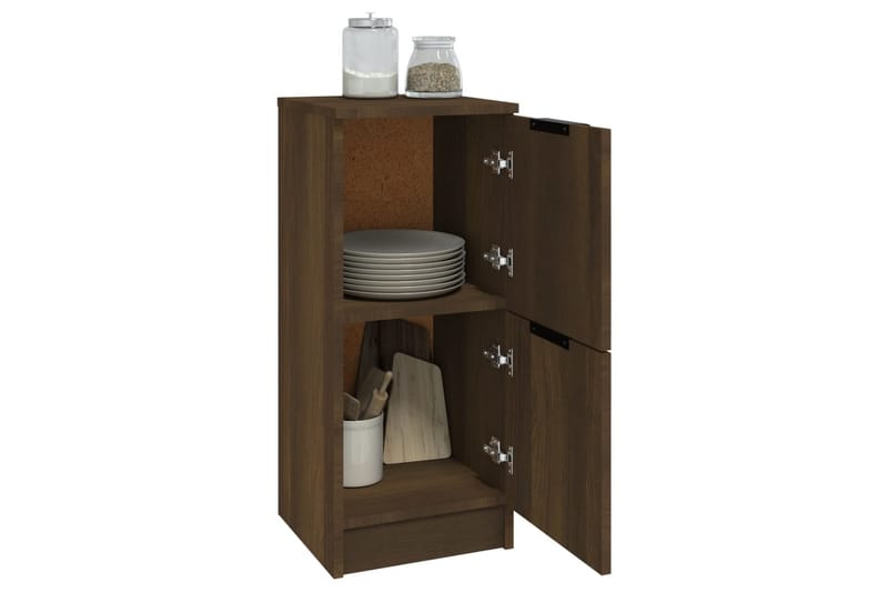 beBasic Skjenker 2 stk brun eik 30x30x70 cm konstruert tre - Brun - Oppbevaring - Oppbevaringsmøbler - Sideboard & skjenker